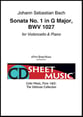 Sonata No. 1 in G Major, BWV 1027 Cello and Piano EPRINT cover